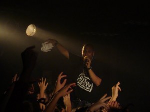 Performing on stage